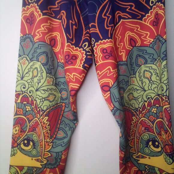 Brave New Look Leggings S Women Stretch Pattern Art To Wear Colorful - Picture 2 of 14